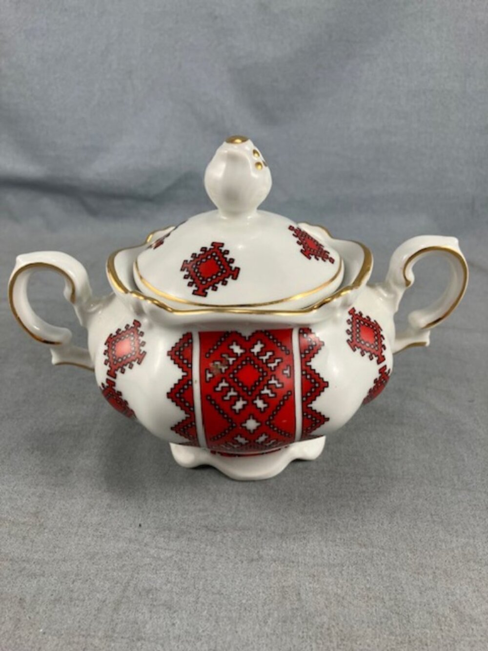 Vtg Ukrainian Ceramic Sugar Bowl Kronester Porcelain Bavaria